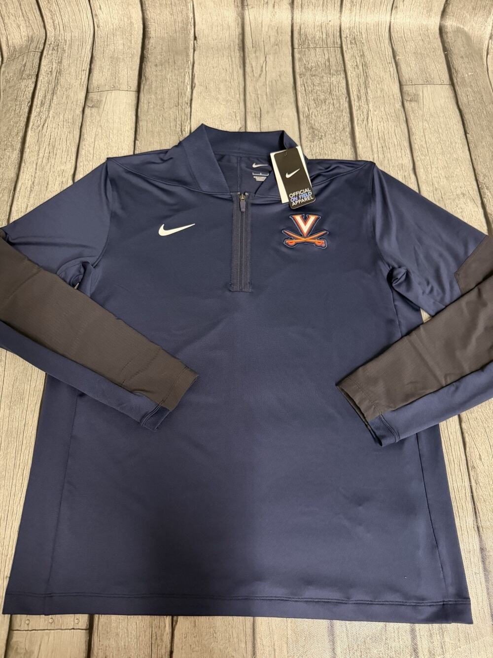 NWT Men’s Nike Virginia Cavaliers Dri-FIT Sideline Half-Zip Pullover Large Navy